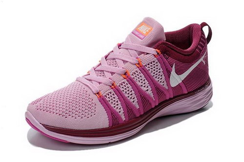Nike Flyknit Lunar Ii 2 Womens Running Shoes Rose Red White New 0l Wholesale